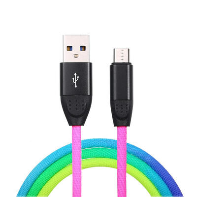 

Dazzle Colour Linen Micro USB Cable Data Line Support 2A Current for Samsung HTC Xiaomi Meizu 1M