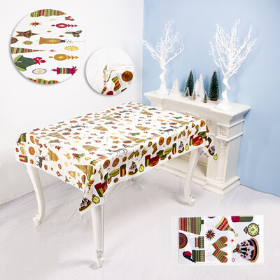 

New 110180Cm Tablecloths Disposable Merry Christmas Rectangular Printed Pvc Cartoon table waer Fancy