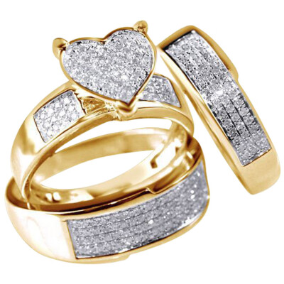 

Wedding Couple Rings For Women Men Engagement Gold-color Forever Love Jewelry Fashion Ring Lover Gift No Fade 3pcset