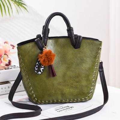 

2019 European&American fashion summer new ladies big bag large capacity simple shoulder bag handbag