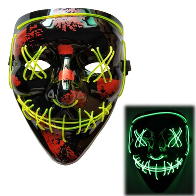 

Halloween Mask LED Light Up Party Masks Fluorescent Fake Luminous Party Masks Festival Cosplay Costume Glow In Dark