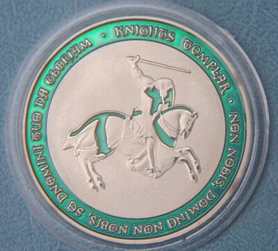 

40mm Green horseman Silver Souvenir Coin medal