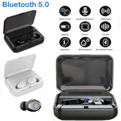 

1300mAh Waterproof Bluetooth 50 Earbuds True Wireless Headset Twins Earphone
