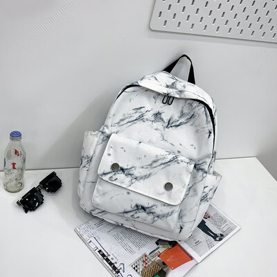 

Tailored Unisex Marbled Backpack Fashion Casual Student Bag Large Capacity Computer Bag