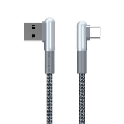 

REMAX 90 Degree Elbow USB To Type-C Lightning 3A Charging Data Cable Line For Phones-Type-C