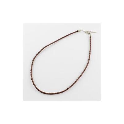 

Trendy Braided Imitation Leather Necklace Making with Iron End Chains&Lobster Claw Clasps Platinum Metal Color SaddleBrown