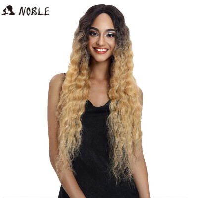 

Noble Hair Lace Front ombre blonde Wig 30 Inch Long Wavy Dark Root Synthetic Wigs For Black Women 2 Colors Available Free Ship