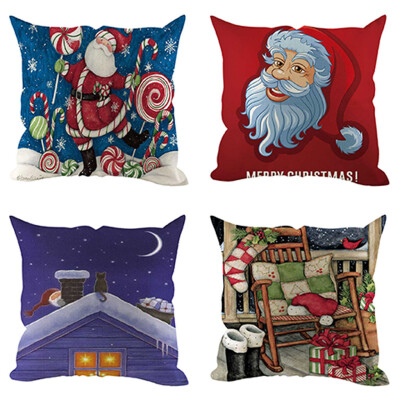 

Siaonvr 4Pcs Christmas Pillow Cover Pillowcases Decorative Sofa Cushion Cover Decoration