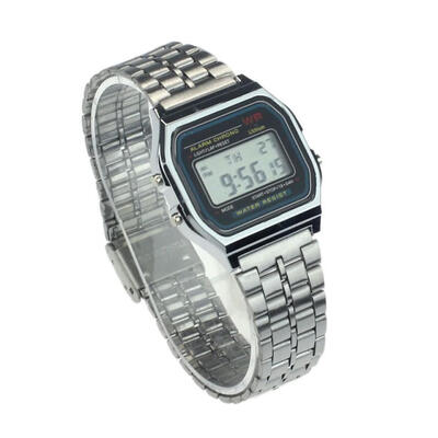 

Luxury Stainless Steel Digital Alarm Stopwatch LED Watch Women Men Fashion Bracelet Wrist Watch Clock relogio feminino 2018 F