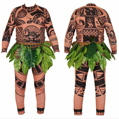 

Moana Maui Tattoo T Shirt Pants Halloween Adult Mens Women Cosplay Costume
