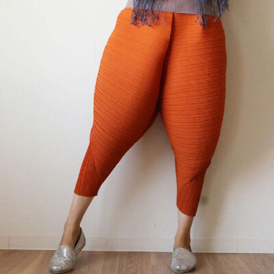 

Fashion Women Fried Chicken Loose Fancy Drumstick Pants Elastic Waist Oversize Funny Harem Pants Orange