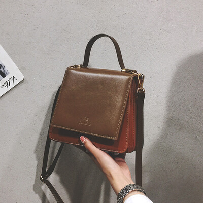 

Simple letter temperament handbag female 2019 new casual wild Messenger bag fashion retro contrast color shoulder bag