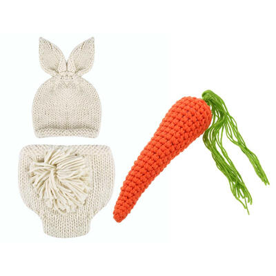 

Newborn Baby Girl Boy Crochet Knit Photography Photo Prop CarrotCostume