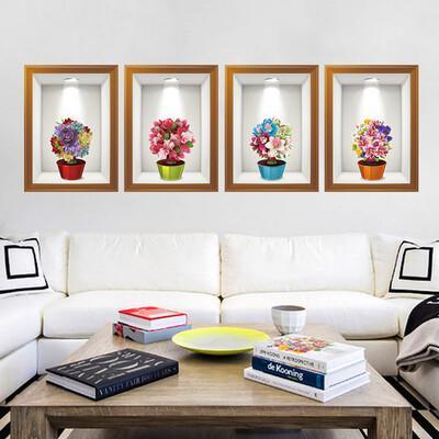 

Gobestart 3D Flower Wall Sticker Removable Mural Decals Vinyl Art Living Room Decor