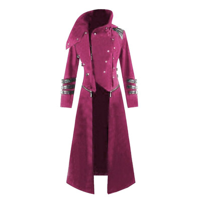 

Toponeto Fashion Mens Gothic Hooded Trench Party Costume Tailcoat Long Sleeve Jacket