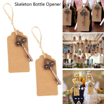 

50Pcs Bottle Opener Wedding Souvenirs Beer Opener Keychain with Paperboard Tag Card Party Supplies