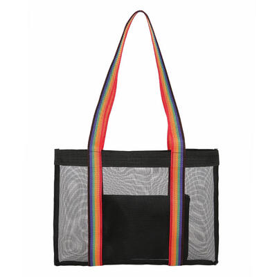 

2pcsset Striped Mesh Large Shoulder Handbags Women Eco-friendly Clutch