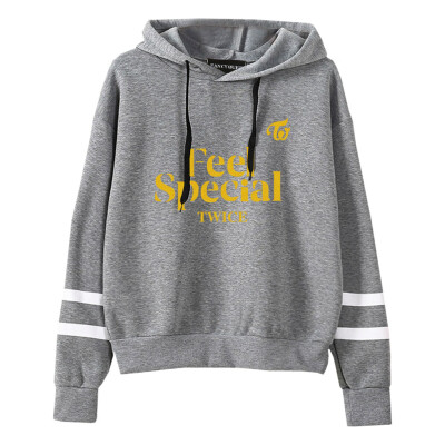 

Herqw61 Womens Twice Feel Special Fashion Hoodies Fans Gift Casual Striped Sleeve Pullover Sweatshirt