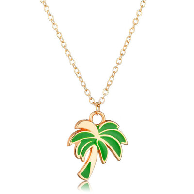 

Fashion Women Pendant Necklaces Coconut Tree Design Necklace For Women Gold Color Handmade Trendy Jewelry Chains Necklace Female