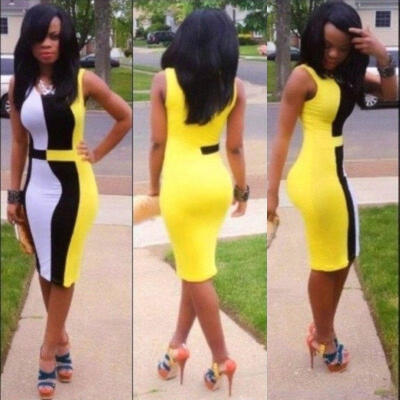 

Sexy Women Sleeveless Slim Fashion Bodycon Party Cocktail Evening Stretch Dress