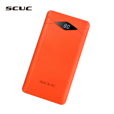 

Ultra-thin large-capacity mobile phone charging treasure 10000Mah polymer SCUC red power digital display mobile power