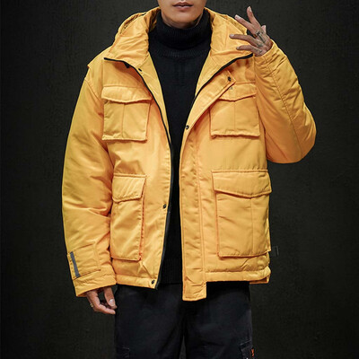 

Toponeto New Fashion Mens Winter Casual Pure Color Hooded Warm Cotton Clothing Coat
