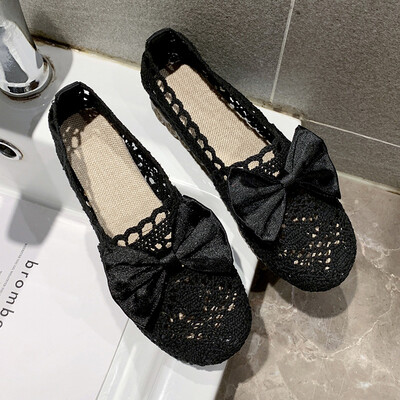 

2019 summer mesh shoes breathable mesh sandals old Beijing cloth shoes pregnant women soft soybean shoes flat shoes womens shoes