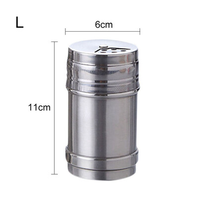 

Kitchen Stainless Steel Seasoning Jar Pepper Spice Salt Shaker Rotating Cover Seasoning Can For Kitchen Cooking Barbecue Tool