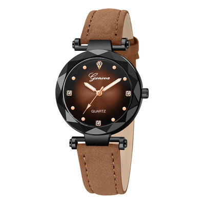 

Hot Selling Women Watch Geneva Brand Irregular Dial Ladies Quartz Wristwatch Exquisite Leather Strap Clock Zegarki Damskie50