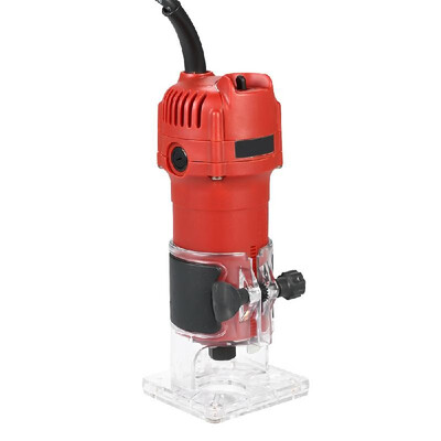 

Trim Router With Transparent Base Edge Guide Wood Laminate Trimmer Compact Palm Router for Woodworking Trimming Slotting Notching