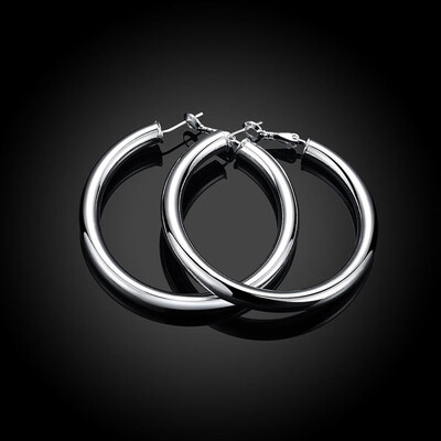 

Wedding Bridal Silver Plated Hollow Hoop Dangle Earrings Women Christmas Jewelry
