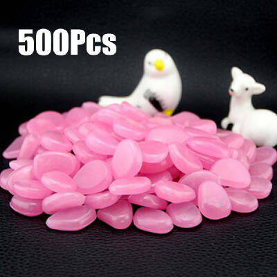 

500pcs Glow in the Dark Garden Pebbles for Walkways Aquarium Decor Plants Luminous Stones