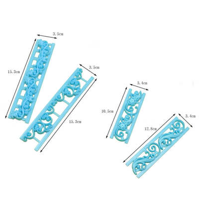 

4pcsset DIY Baking Tools Fondant Cake Lace Decoration Plastic Printing Mold Dessert Decoration Bakeware