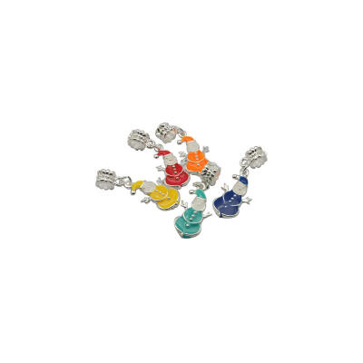 

Alloy European Dangle Beads with Enamel Christmas Snowman Mixed Color 34x13x18mm Hole 45mm