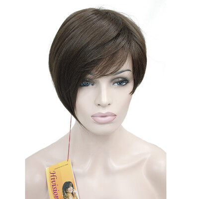

StrongBeauty Short Soft Asymmetrical Brown Blonde Mix Wig heat freindy Full wig COLOUR CHOICES