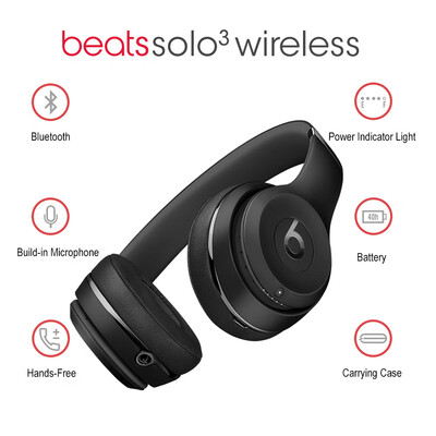 

Beats Solo3 Wireless Bluetooth Headphone On-Ear Gaming Headset Music Hands-free Earphone Black