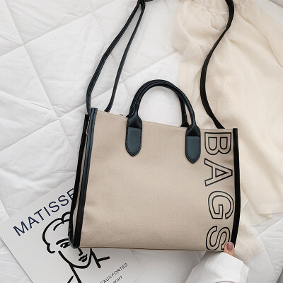 

Summer canvas Korean bag female slung ulzzang2019 new wave wild single shoulder tote bag