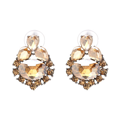

JURAN 2019 New Arrival Fashion Statement Jewelry Crystal Opal Stone Stud Earrings Women Elegant Earrings Wholesale J50062