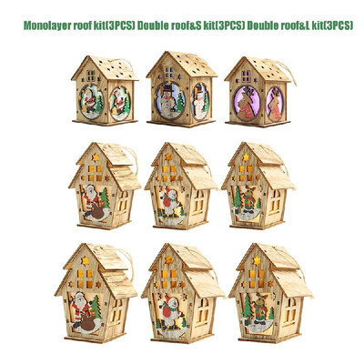 

Christmas Decoration DIY Luminous Cabin Snow House with Light