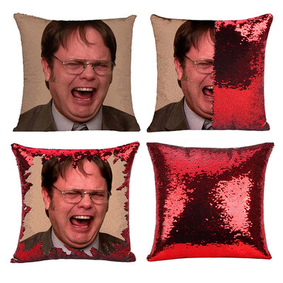 

Funny Sequined Printed Pillowcase Throw Pillow Cover Magic Reversible Sequin Cushion Cover Decorative Pillowcase