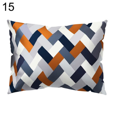 

Color Block Cross Wave Throw Pillow Case Cushion Cover Sofa Bed Car Office Decor