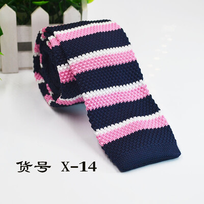 

Knit flat striped tie 5CM narrow section mens business tie direct