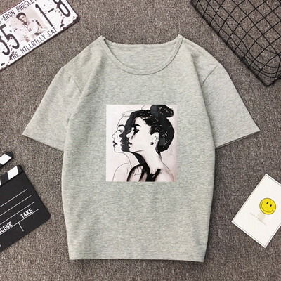 

Nomeni Women Summer Fashion Casual Print Short Sleeve Blouse Loose Top T-Shirt Plus