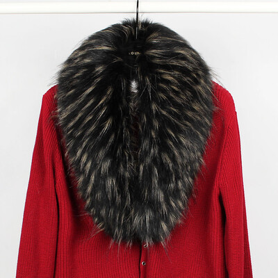 

Luxury Winter Faux Fur Collar Coat Women Scarf Warm Hairy Soft Shawl Hood Fur Decor For Jackets Multi Color Female Fur Scarves