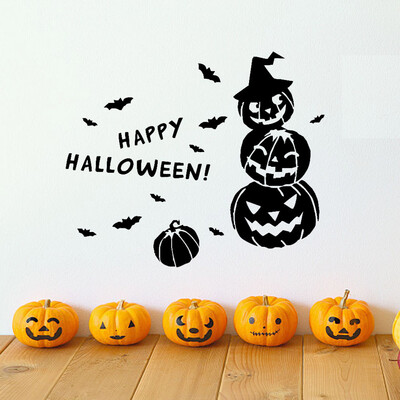 

〖Follure〗Happy Halloween Witch Bats Wall Sticker Window Home Decoration Decal Decor