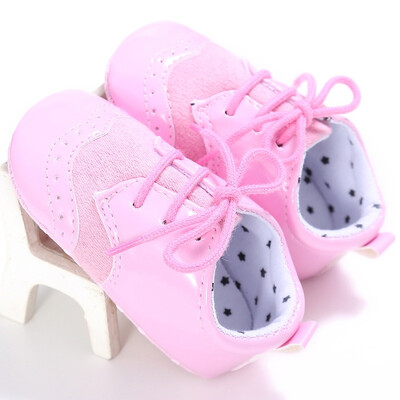 

0-18M Style Kids Boys Girls PU Material First Walker Shoe Baby Fashion Color Patch Non-slip Shoes P1