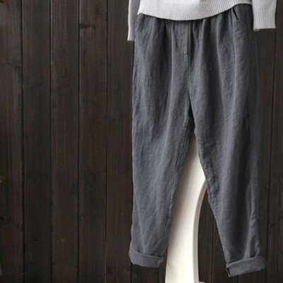 

Trendy Womens Elastic Waist Loose Long Pants Trouser Casual Harem Style Slacks
