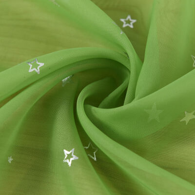 

100220270cm Silver Stars Screens Curtain Floral French Window Translucidus Tulle Printed Curtain