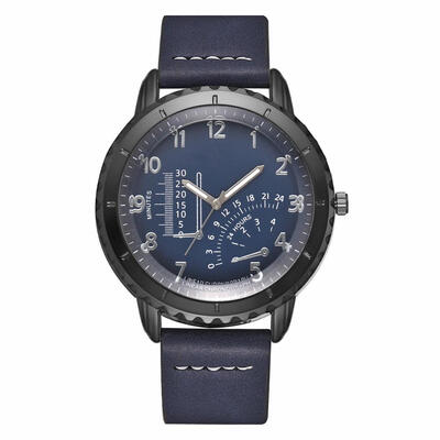 

Men Leather Band Watch Male Quartz Retro Korean Fashion Wrist Watches Gift