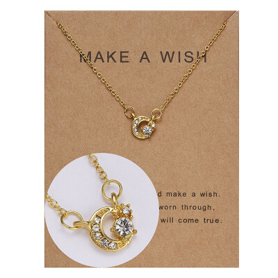 

Fashion Gold-color Butterfly Pendants Chain Necklace Alloy Clavicular Bones Circle Heart Waterdrop Short Choker Necklace Jewelry